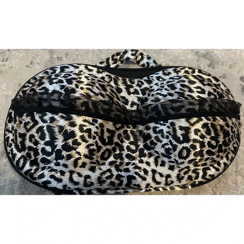 Womens‎ Leopard Print Bra Travel Case Organizer Holder